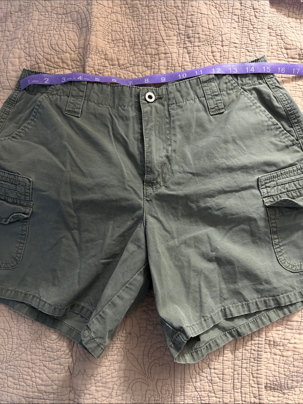 Sundance Olive Green Cotton Shorts with Red Label